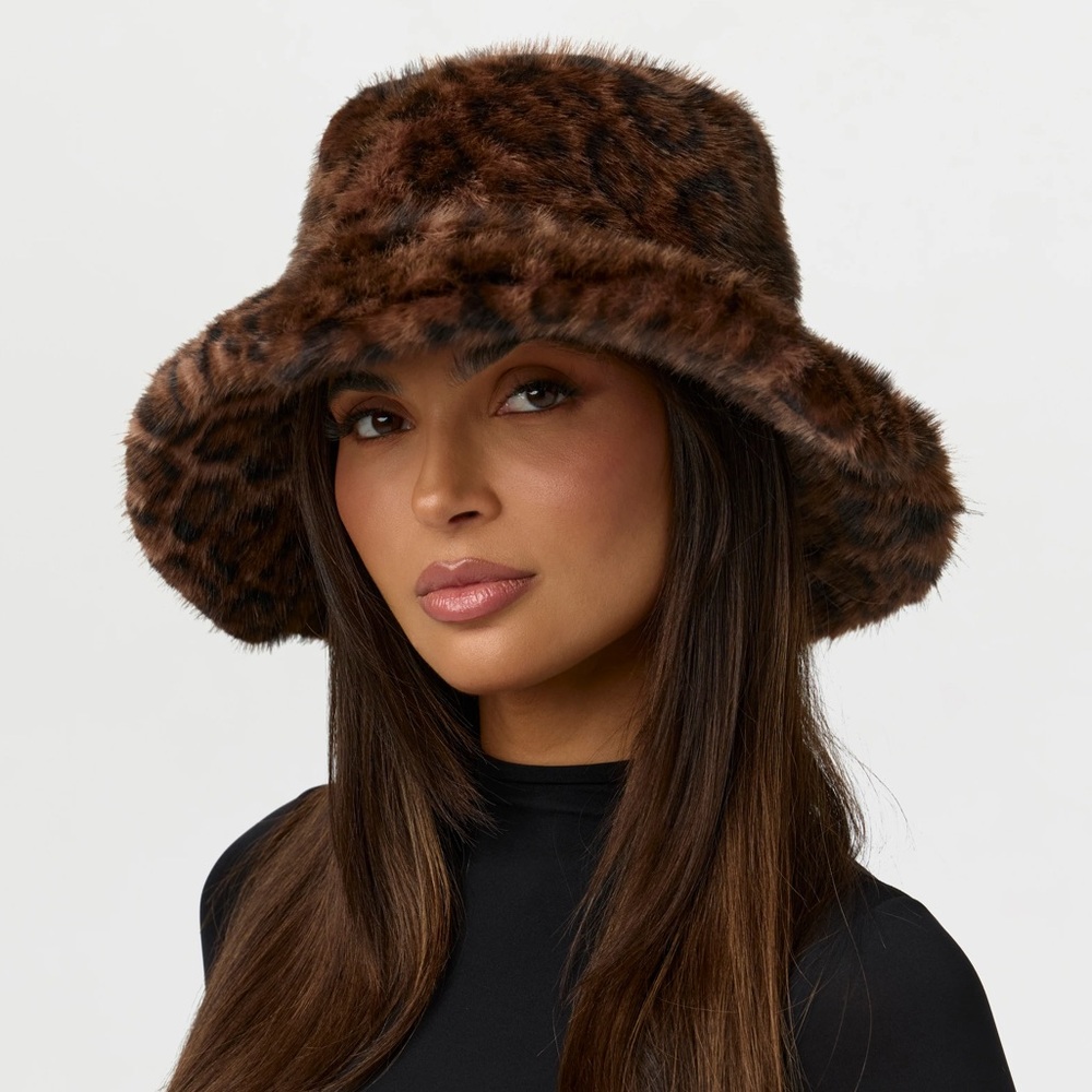 Naked Wardrobe Brown Faux Fur Bucket Hat